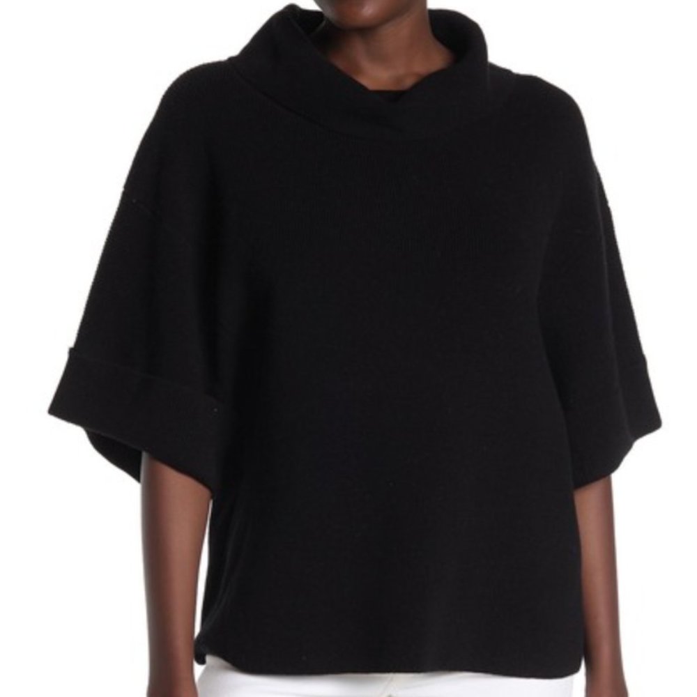 525 America Black Oversized Cowl Sweater Chunky